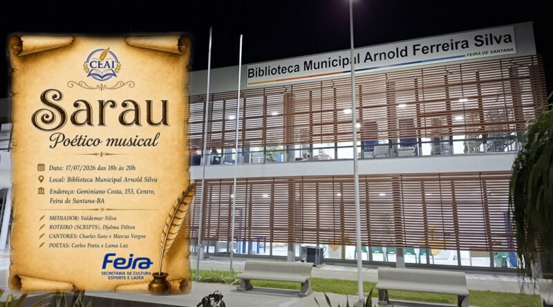 Biblioteca Municipal Arnold Silva recebe Sarau Poético Musical